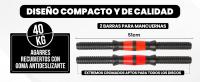Juego de Mancuernas Ajustables 4 en 1 con Barra Recta de Conexión, Discos