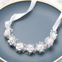 Diadema De Flor De Cristal Para Novia Y Reina Accesorio De Cabello De Boda Joyería De Fiesta Tipo De Bandeja De Vino Para Mujer - details 3