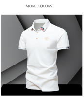 Camisa Polo Casual Para Hombres Verano 2024 Algodón Puro Manga Corta Cuello Redondo Botones Transpirable Top Masculino - details 11