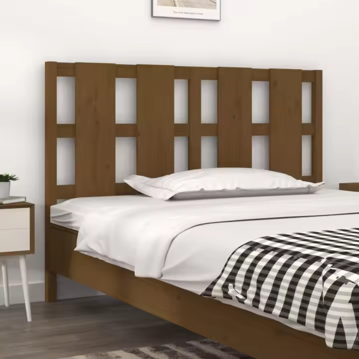 vidaXL Cabecero de cama madera maciza pino marrón miel 145,5x4x100 cm - 1