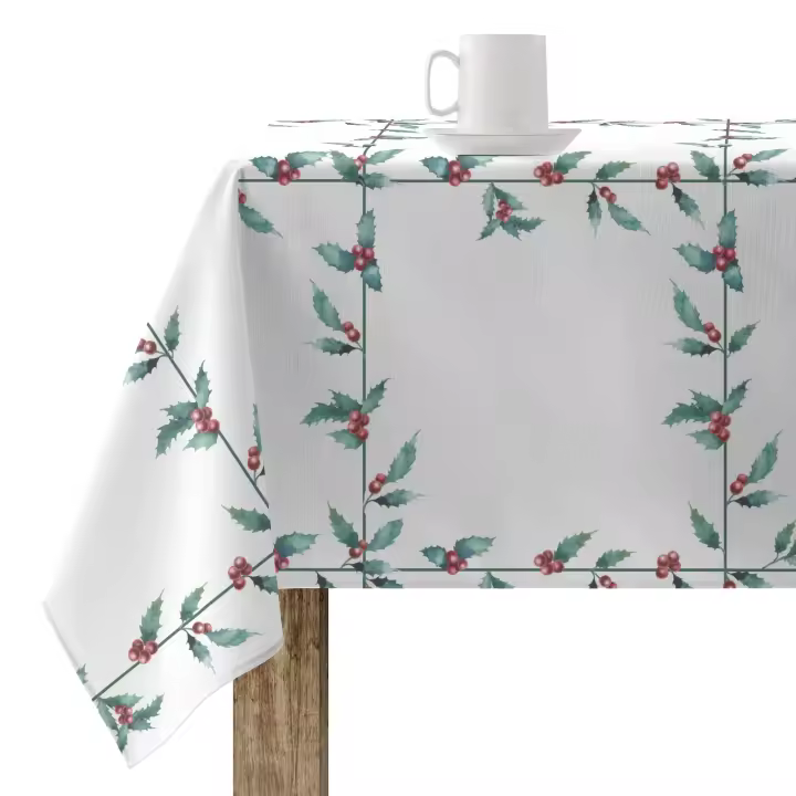 BL Belum | Mantel Navidad 200x140 cm 100% algodón resinado Antimanchas (Tacto no plastificado) Modelo White Christmas 1 - 1