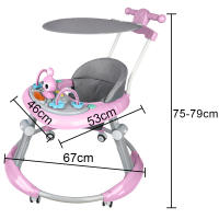 Andador plegable para bebé con música y mesa de juegos, altura regulable. - details 0