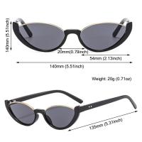 Gafas De Sol Vintage Para Mujer Con Ojos De Gato Pequeño Moda Half-frame Gafas De Sol Unisex Tendencia Lentes De Color Múltiple Tamaño Único - details 1