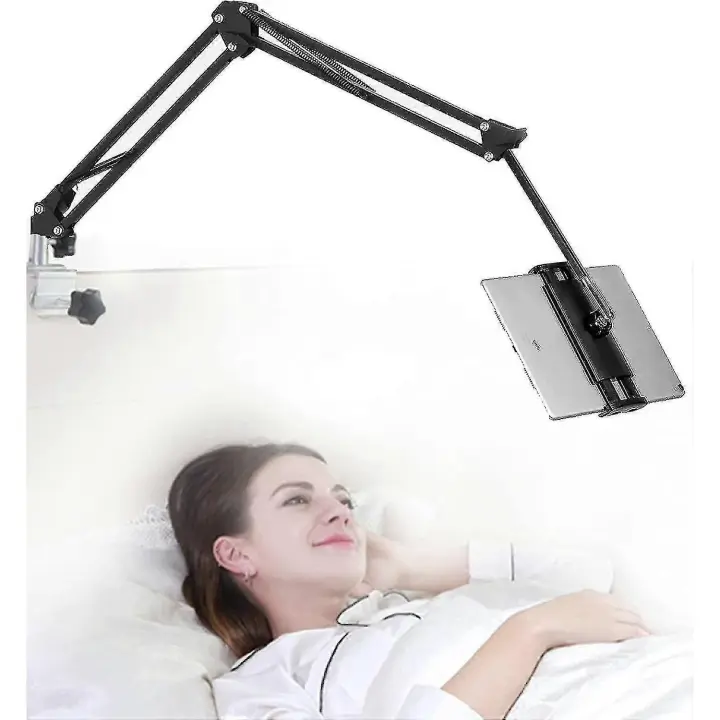 Soporte de tableta para Cama, ajustable y plegable con rotación de 360 Grados para Iphone, Ipad, Celular teléfono, tableta, Kindle Fire u otros dispositivos1.85 "-12,8 - 1