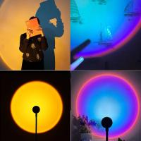 Lámpara LED De Atardecer USB Luz Neón Arcoíris Para Fotografía Decoración De Habitación Iluminación De Ambiente Móvil - details 2