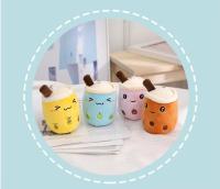 Muñeco De Peluche Boba Té Con Bolas De Arroz Blanco Y Marrón Llavero De Cojín De Almohada Suave Juguete Colgante Para Mochila Regalo - details 8