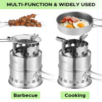Estufa De Camping Portátil Para Sobrevivencia Quemando Madera Y Alcohol Para Excursiones Al Aire Libre Y BBQs Small Dual Fuel Camp Stove - details 2