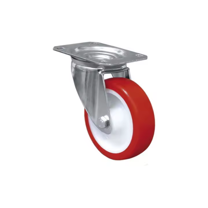 Rueda de poliuretano y placa giratoria con cojinete liso para pesos de hasta 150 kg en varios diámetros COFAN - 1