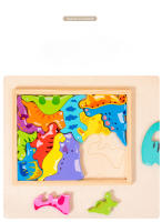Juguete Educativo De Madera 3D Para Bebés Rompecabezas De Animales Frutas Y Vegetales Juego De Mano Gruesa Regalos Para Niños - details 6
