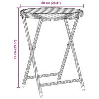 vidaXL Set de Bistro de Jardín de 3 Piezas con Cojines Gris de Poliratán - details 7
