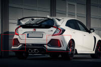 Luz De Freno LED Roja ANGRONG Para Honda Civic X FK Type R 09/2016-en Adelante Reflector De Parachoques Trasero Pieza Completa - details 3