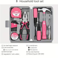 Kit De Herramientas Para Mujer 13pcs Paquete Mini De Herramientas Básicas Para El Hogar Color Rosa Conjunto De Herramientas Iniciador Small - details 2