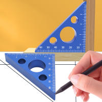 Regla De Ángulo Precisa De Aluminio 45/90 Grados Escala Métrica Herramienta Multifuncional Para Carpintería Regla De Altura Engrosada - details 10