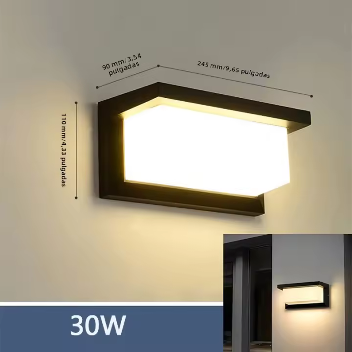 Lámpara de pared exterior LED impermeable IP66 con sensor movimiento iluminación moderna para porche balcón jardín - 1