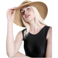 Kebedo Moda Sombrero de Paja Plegable Grande para Mujer, Sombrero Verano Marrón Transpirable con cinta Negra decorativa, Protección UV, Pamela de ala ancha Marrón para Sol, Playa, Viaje y Vacaciones, Talla Única Ajustable para Mujer Adulto 56-57CM - details 5