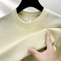 Camiseta De Algodón Puro 100% Para Hombre Manga Corta Verano Moda Casual Color Sólido Cuello Redondo Top Amplio Para Pareja - details 25