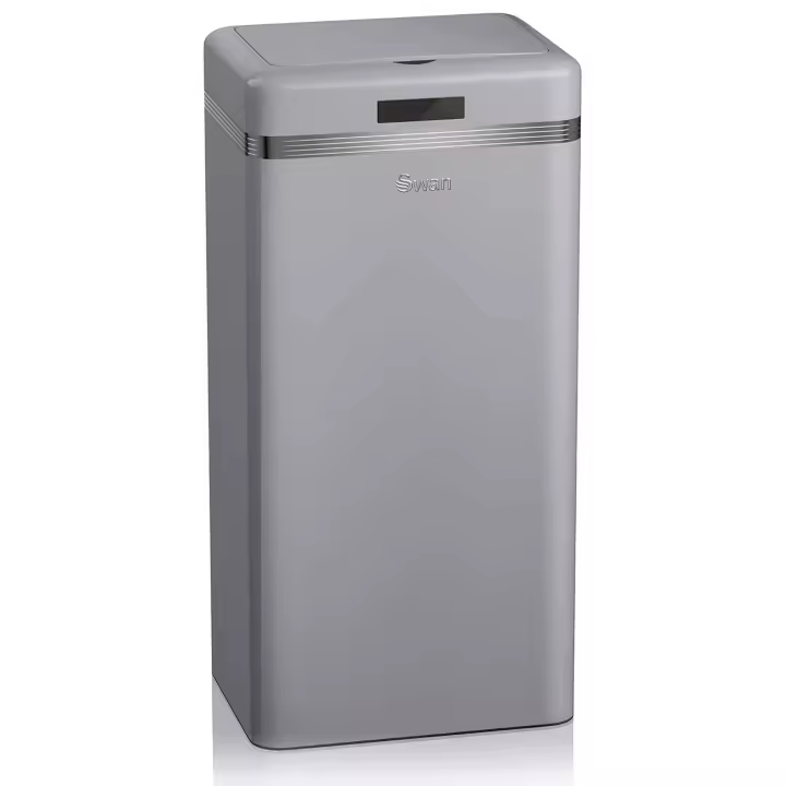 SWAN SWKA4500GRNEU Cubo Basura Cocina Sensor de Apertura Automática, Metálico, Capacidad 45 Litros, Diseño Vintage, , Gris - 1