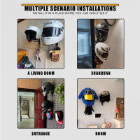 Soporte De Casco Para Motocicleta Con Gancho Y Rueda De Rotación De 180° Montaje En Pared Almacenamiento Organizador Para Cascos - details 5