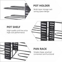 Plegado de varias capas ollas y sartenes organizador de rack Pan Pot titular de la tapa de la pantalla de almacenamiento de utensilios de cocina bandeja de soporte para gabinete de cocina mostrador de la Oficina - details 1