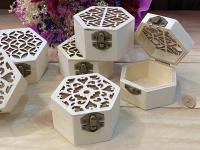 Lote de 12/18 baúl de madera troquelado hexagonal para regalos y detalles de boda comuniones aniversarios bautizos cajas de madera para regalos - details 2