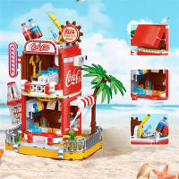 Juguete De Construcción Miniatura De Casa En Árbol De Coco Con Tienda De Café Y Barracas De Bebidas Juego De Bloques Plásticos Para Niños Edad Recomendada 3-14 Años - details 3