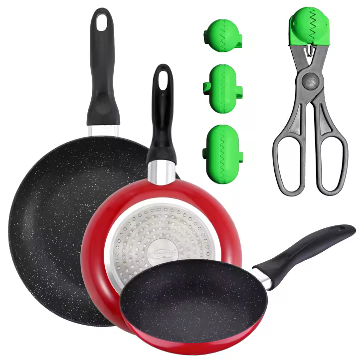 Pack de 3 sartenes SAN IGNACIO  Ø16CM Ø20CM Ø24CM + utensilio multiusos con 4 moldes intercambiables - 1