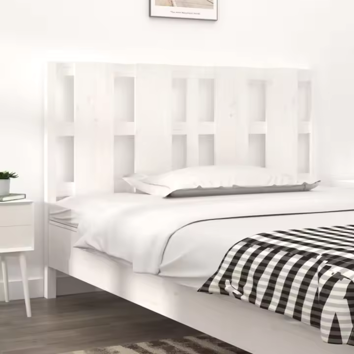 Cabecero de cama madera maciza de pino blanco 145,5x4x100 cm - 1