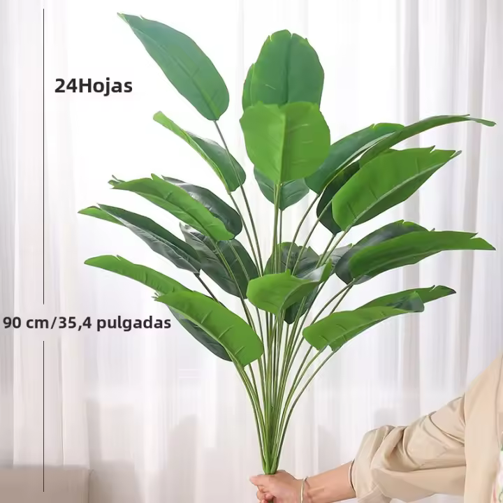 Planta Artificial De Palma Tropical Grande 65-90cm Plástico Realista Monstera Para Decoración De Jardín Y Fiestas En Casa - 1