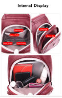 Mochila Multifuncional De Cuero Para Mujer Diseñadora Antirrobo Gran Capacidad Estilo De Viaje Moda Para Adolescentes - details 2