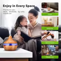 Humidificador De Madera USB Con Perfume De Aceite Esencial Difusor De Aroma Y Purificador De Aire Mist Frío Para El Hogar - details 4