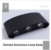 LED Wall Light Outdoor Indoor Waterproof IP65 Modern Wall Lamp for Balcony Living Room Hallway Bedroom Porch Aluminum Black (6W-Black-Warm White) [Energy Class A+] - details 3