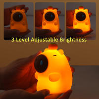 Lámpara De Noche De Silicona Capibara Para Niños Luz De Dormitorio Recargable Por USB Decoración Animal Táctil Para El Lecho - details 6