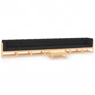 VIDAXL 3083898 set de muebles de 8 piezas modulares fabricadas en madera con cojines color antracita - 1