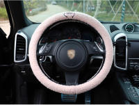 Funda De Volante De Coche De Lana De Oveja Creativa Con Bordado De Peluche Cubierta De Manija Térmica Para Otoño E Invierno - details 32