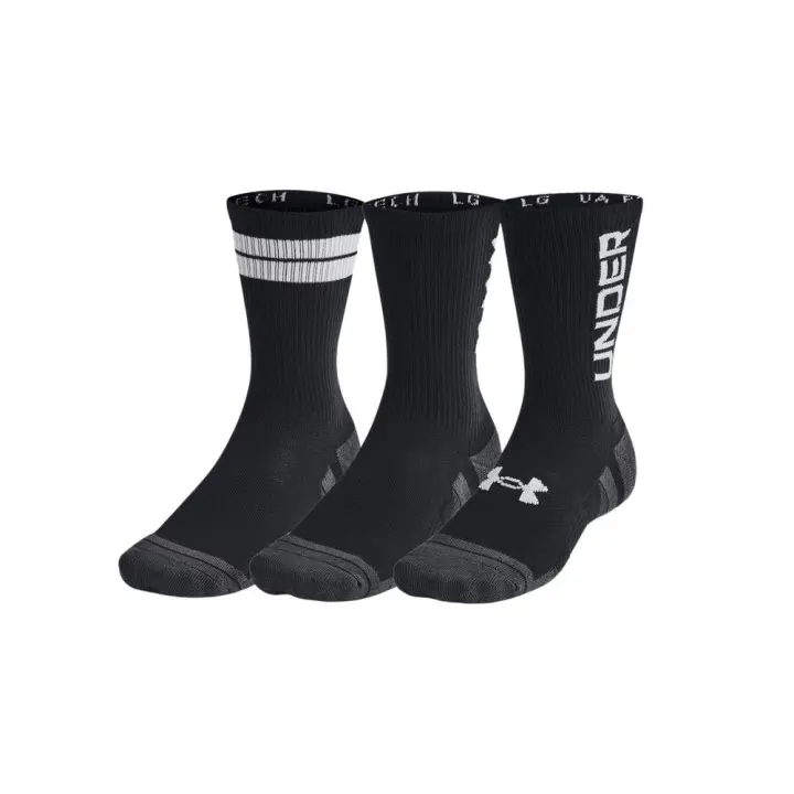 Under Armour – Performance Tech 1379515-002 – Pack De 3 Pares De Calcetines Negros Largos - Unisex - 1