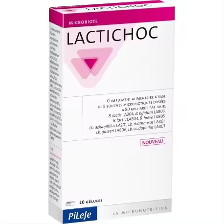 Pileje LACTICHOC 20 CÁPSULAS - Complemento Alimenticio para la Flora Intestinal - 1
