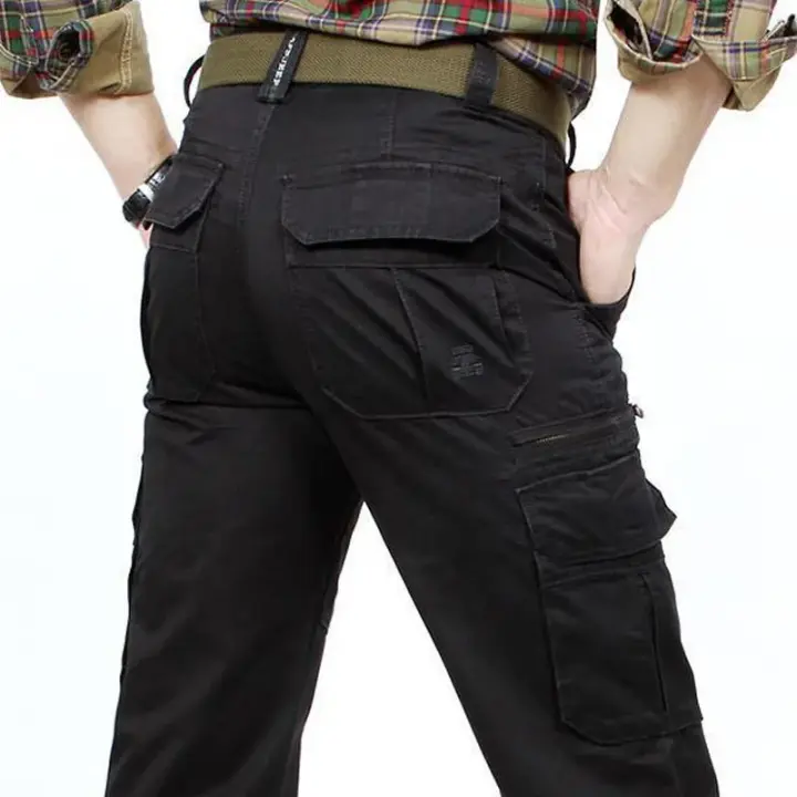 Pantalones De Cargo Para Hombre Pantalones Casuales De Algodón Para Exterior Senderismo Táctico Ropa De Trabajo Entrenamiento Y Ejercicio - 1