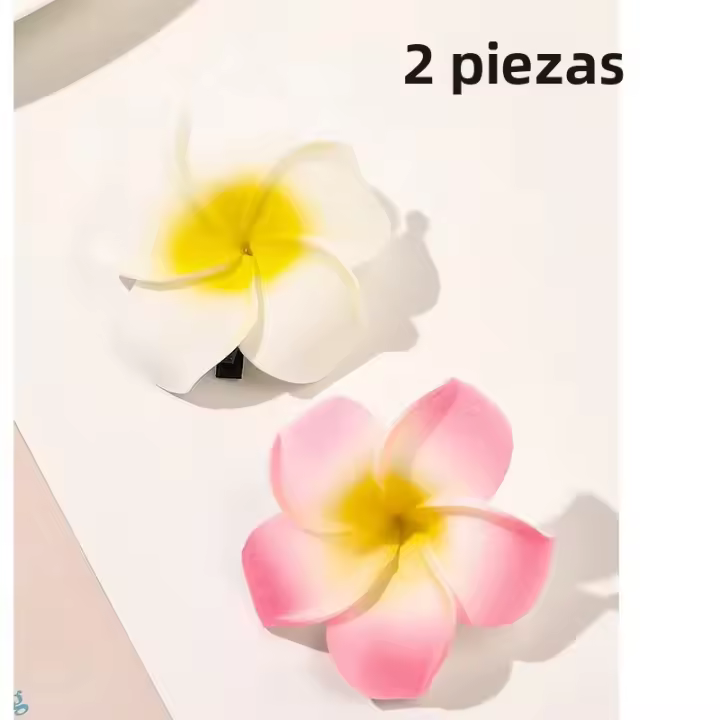 2PCS Pinzas Para El Cabello De Moda Verano Con Diseño De Pétalos Gradiente Accesorios Para El Cabello De Perla Retro Para Mujeres Y Niñas - 1