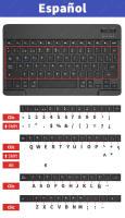 Teclado Inalámbrico Bluetooth Para Tableta Android iOS Windows Con Iluminación RGB Teclado Ratón Compatible Con iPad Y Teléfono - details 18