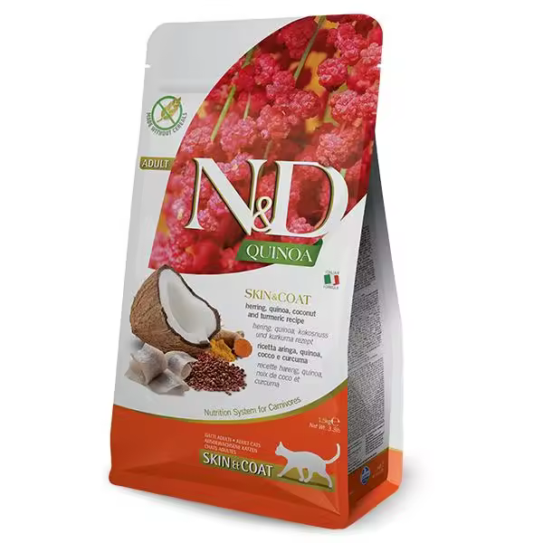 FARMINA N&D CAT QUINOA SKIN COAT ARENQUE 5KG - 1