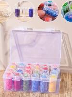 Conjunto De 24 Diamantes Con Botellas De Almacenamiento Redondas Y Organizadores Grandes Incluye Caja De Almacenamiento De Bricolaje - details 0