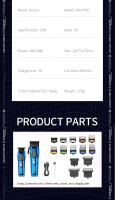 Kit Profesional De Pelacabelos Eléctrico Kemei Recargable KM-2797 KM-1102 Trimmer De Barba USB Ajuste De Longitud De Cabello 0.5-1 Mm Para Hombres - details 10