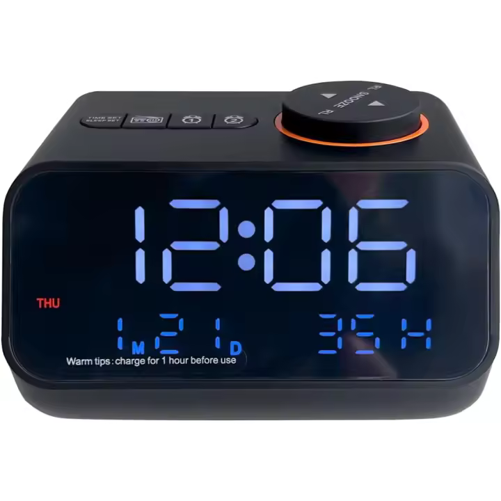 Alarm Clock Radio for Bedrooms Clock Radio with AM/FM Dual Alarm with Voice Control Temperature and Humidity Conversion USB Charger Sleep Timer Digital Clock Radio - 1
