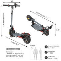 AOKDA A1 Patinete Scooter Eléctrico Plegable, Motor 800W, Batería 48V 12.5Ah, Neumáticos Neumáticos 10 Pulgadas, Velocidad Máxima de 45km/h, Alcance Máximo de 25km, Freno de Disco, comodidad y estabilidad, adecuado para uso al aire libre, IENYRID - details 12