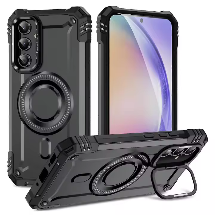 Funda magnética para Samsung Galaxy A56 5G con soporte para lente de PC y TPU a prueba de golpes. - 1