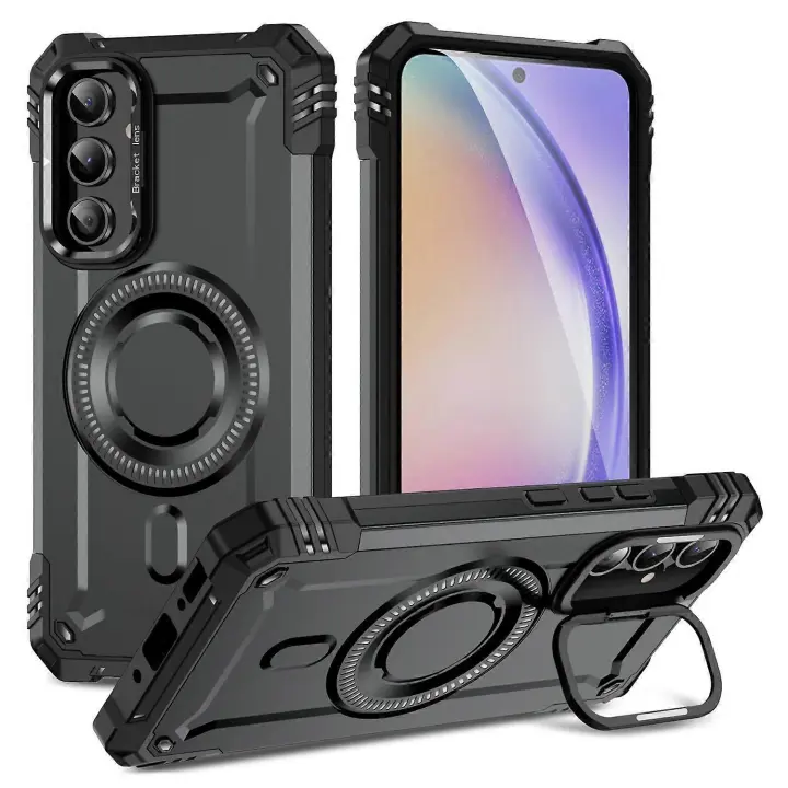 Funda magnética para Samsung Galaxy A56 5G con soporte para lente de PC y TPU a prueba de golpes. - 1