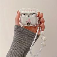 Funda Protectora Suave Para AirPods 1 2 pro 3 Con Diseño Retro De Tulipes Y Pulsera De Perlas Cubierta Para Caja De Recarga Del Auricular - details 1