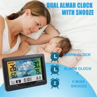 Multifunctional Wireless Weather Station Forecaster Indoor Outdoor Thermometer Hygrometer with Sensor Color Screen Alarm Clock - details 12