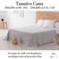 HIPERMANTA  Colcha Foulard multiusos 50% ALGODÓN / 50% POLIÉSTER modelo LISO.  Medida: 230x290cm). - details 1