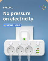 Enchufe de pared con tapa independiente y USB adaptador de red UE AC enchufe de la tira de alimentación con protector de sobrecarga - details 9